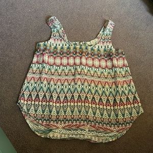 Colorful tank top blouse with zipper